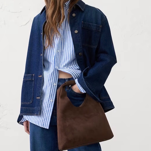 Banana Republic Mini Tote Bag Women’s Black Vegan Leather Slouchy NWT - Picture 5 of 5